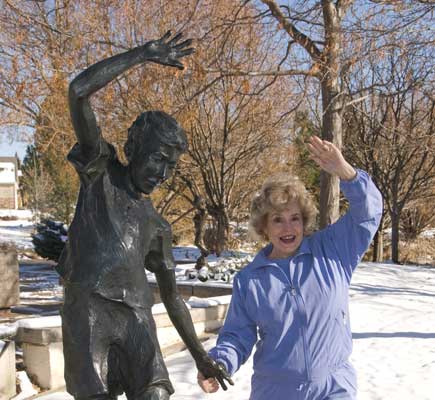 Sculpture of Balancing Boy